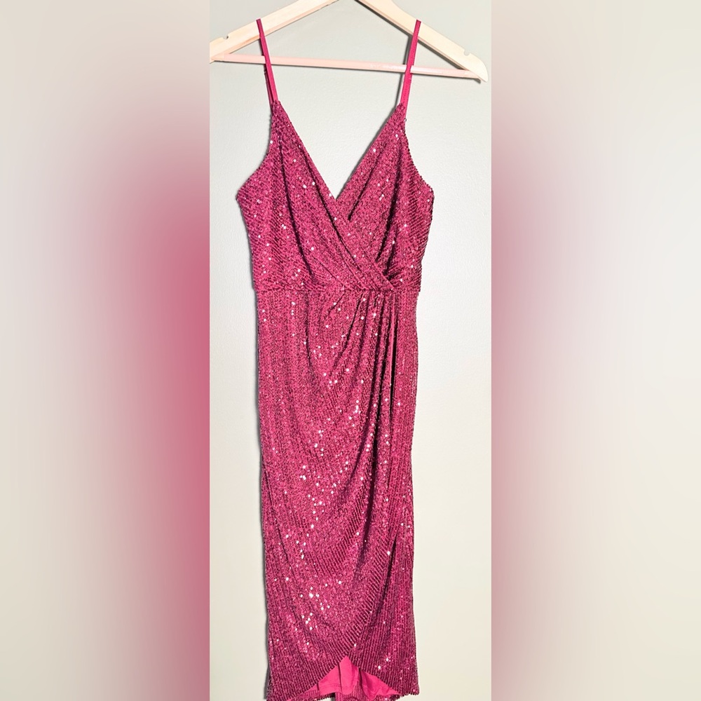 Gorgeous Red Sequin High-Low Dress (Small, NWT)
